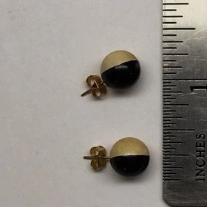 Vintage Jewelry - Half and Half Stud Ball Globe Earrings Vintage Jewelry - Half and Half Stud Ball Globe Earrings